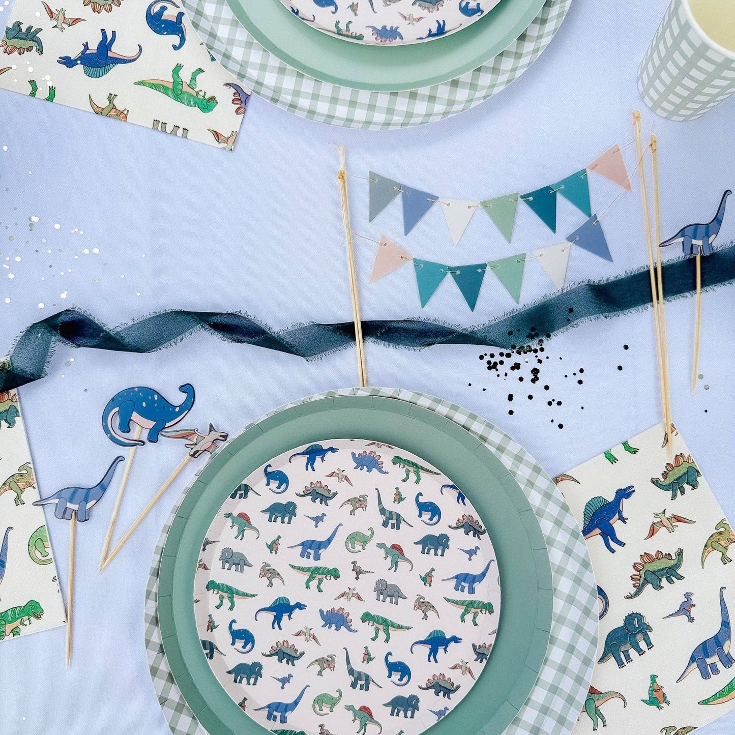 Dinosaur Pattern Paper Party Plates (12pcs) - Winterberries
