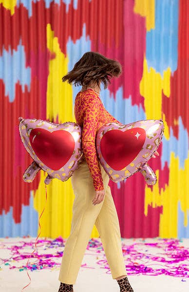 45" HEART GLASSES DEFLATED FOIL BALLOON - Winterberries