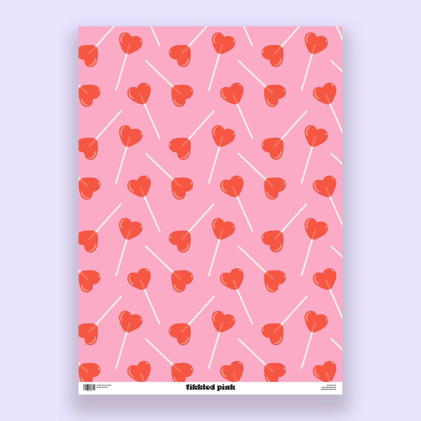 HEART LOLLIPOP VALENTINE'S DAY WRAPPING PAPER