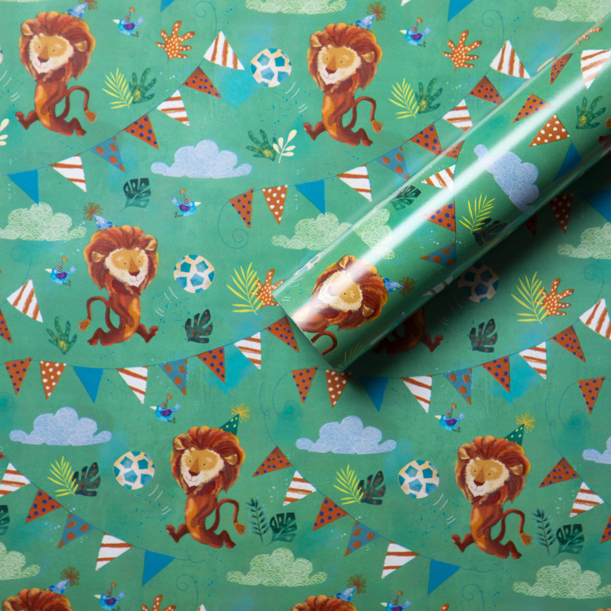 Jack And Lily Happy Birthday Lion Wrapping paper