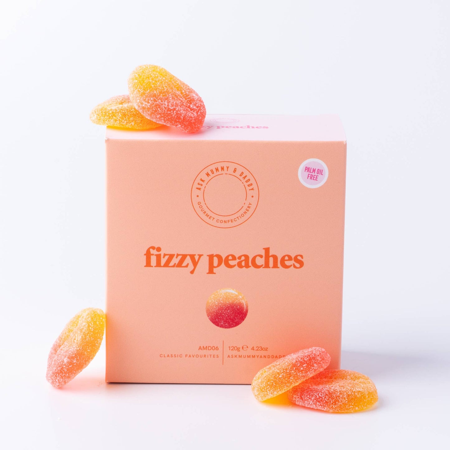ASK MUMMY & DADDY FIZZY PEACHES GUMMIES - Winterberries