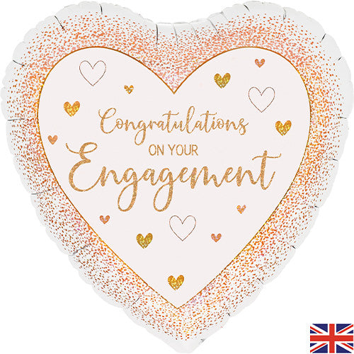 18" ENGAGEMENT CONGRATULATIONS HEART FOIL BALLOON