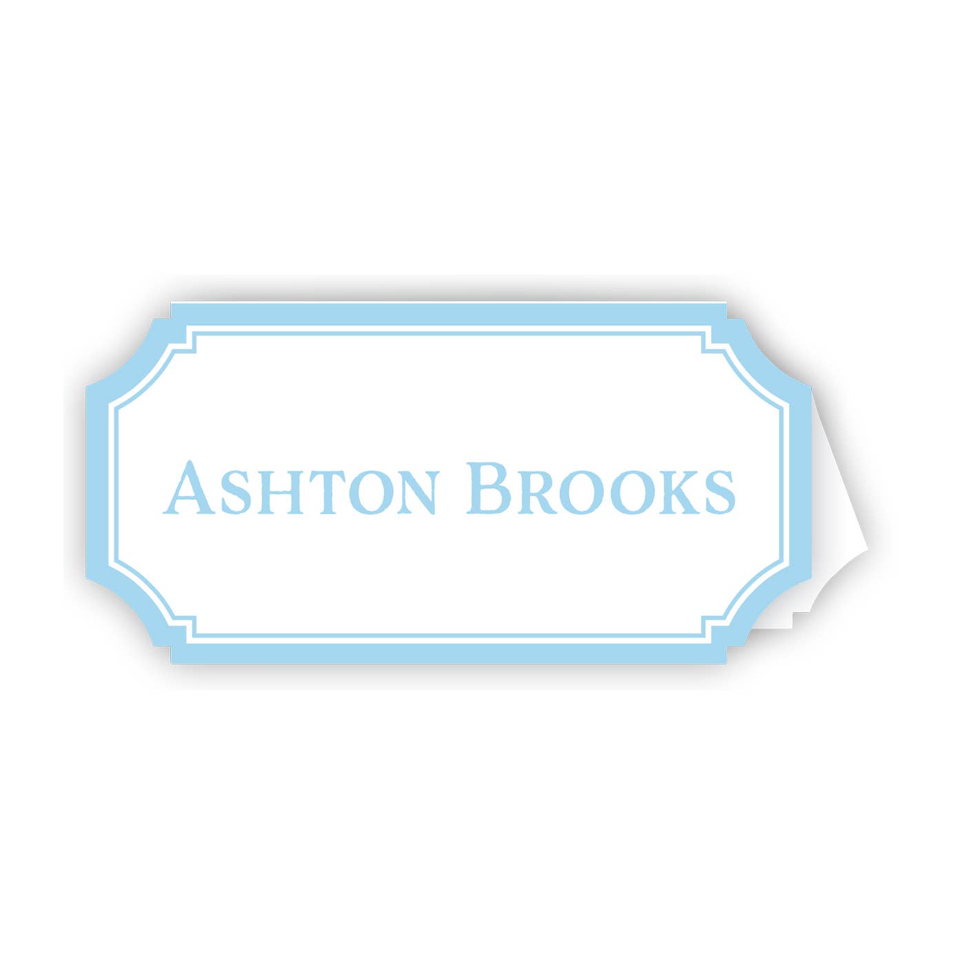 Light Blue Border Placecard - Winterberries