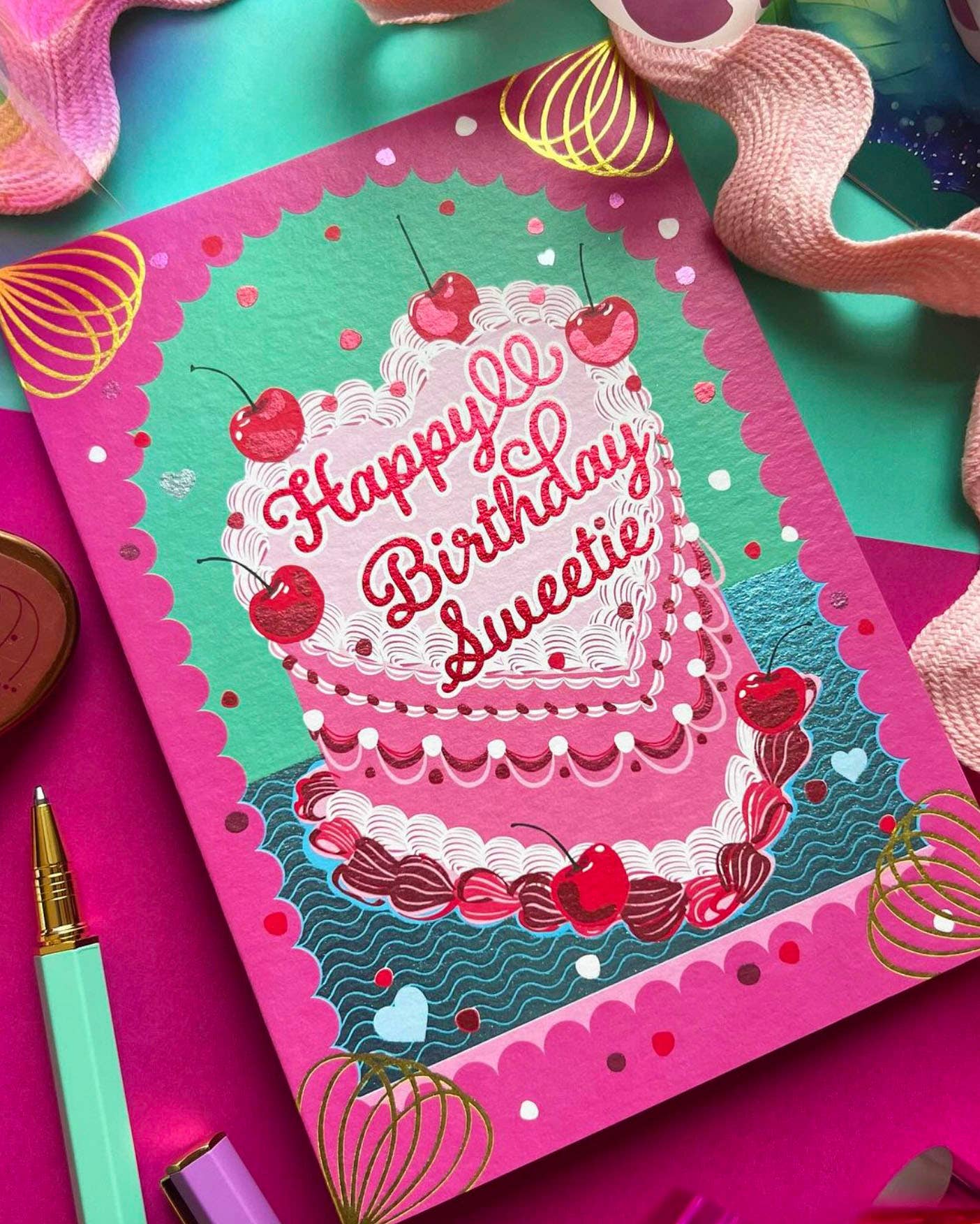Happy Birthday Sweetie Card - Winterberries