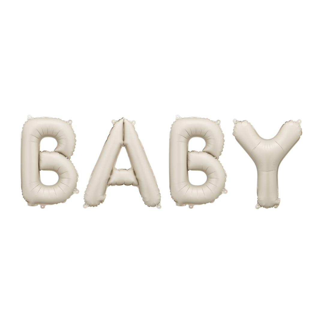 Partydeco Matte Beige BABY Foil Balloons