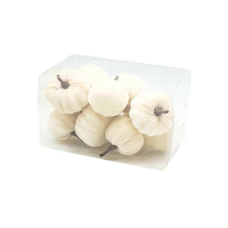 X12 WHITE VELVET PUMPKINS