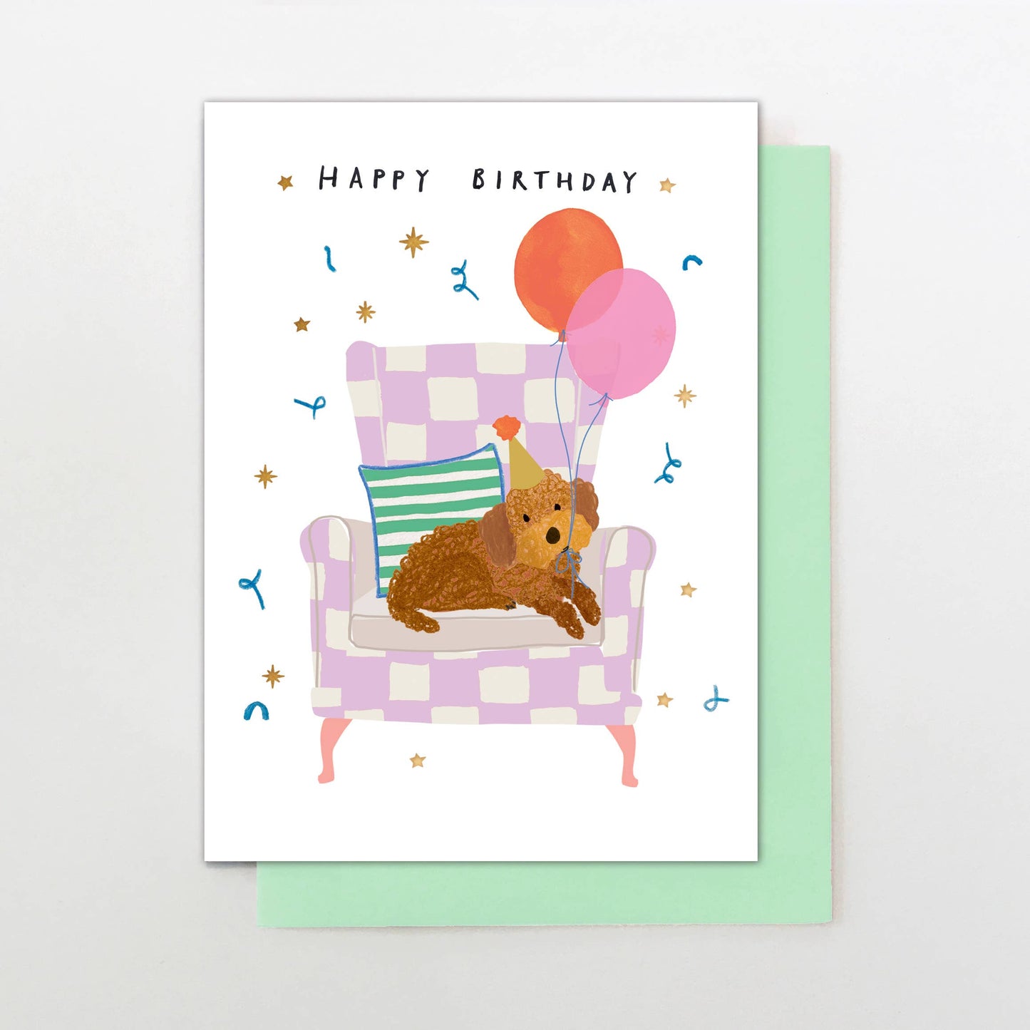 M07 - Dog With Birthday Balloons - Winterberries