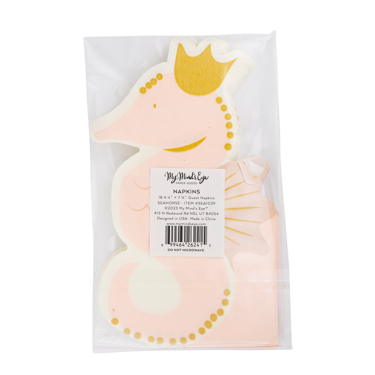 SEA1039 - Seahorse Shaped Napkin - Winterberries