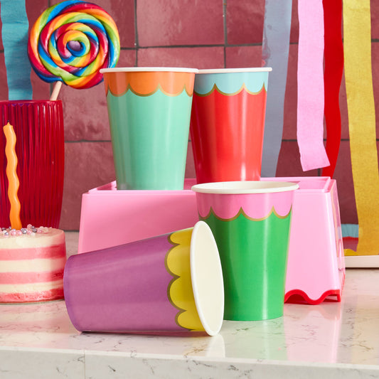 x8 PREMIUM BRIGHT PAPER CUPS - Winterberries