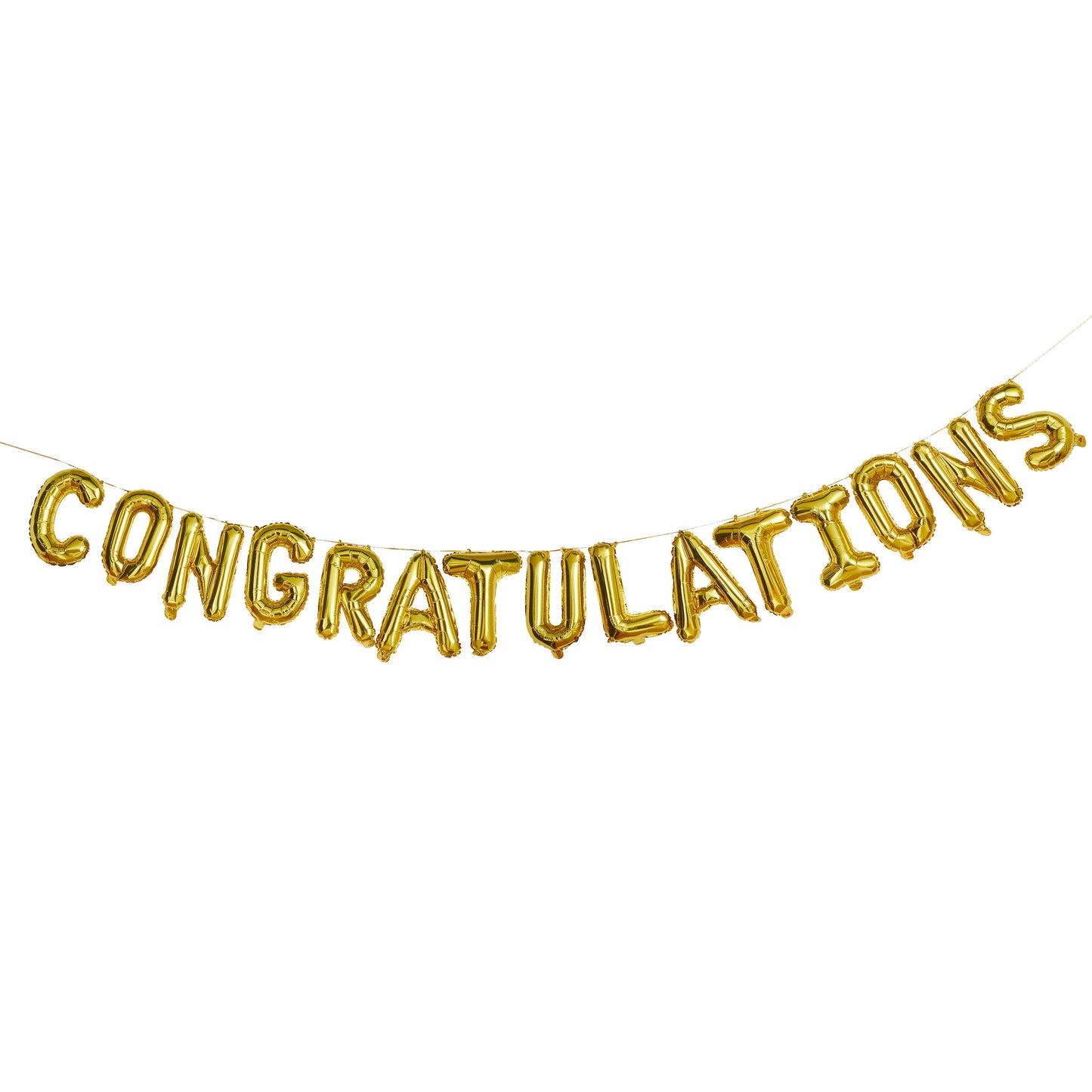 'CONGRATULATIONS' GOLD AIR-FILL ONLY FOIL BALLOON GARLAND - Winterberries