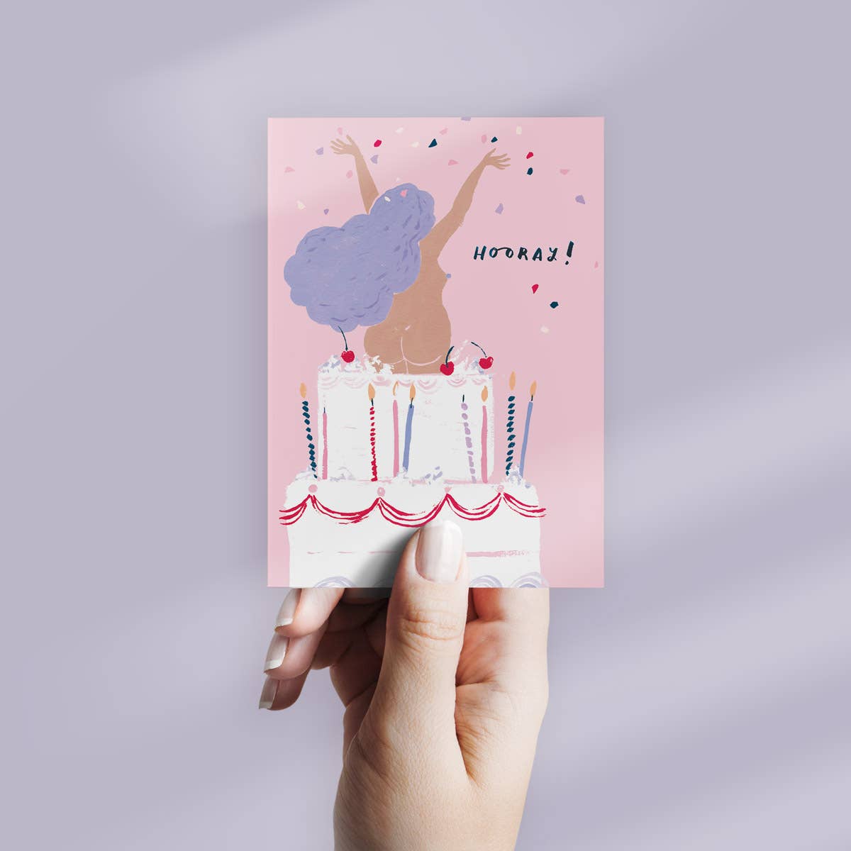 HOORAY BIRTHDAY CAKE CARD