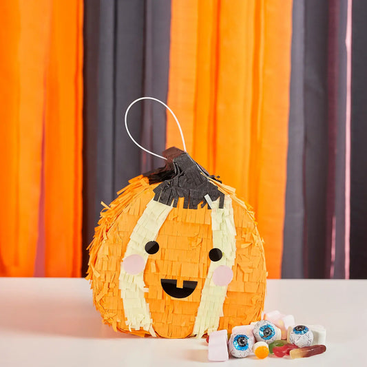 PUMPKIN WITH FACE STICKER PINATA - Winterberries