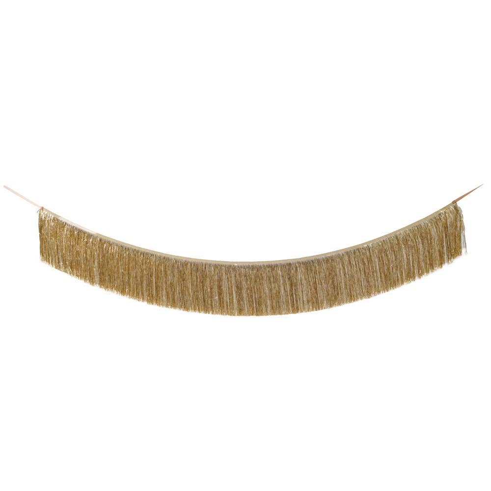 TASSELED LAME FRINGE GARLAND GOLD - Winterberries