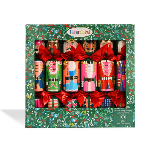 13" Christmas Crackers Nutcracker Paper Salad Green - Winterberries
