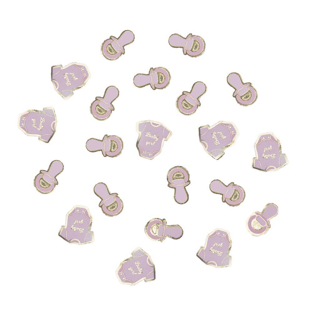 'BABY GIRL' PINK TABLE CONFETTI - Winterberries