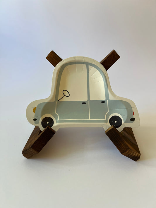 x12 BLUE CAR SHAPED PAPER PLATES - Winterberries