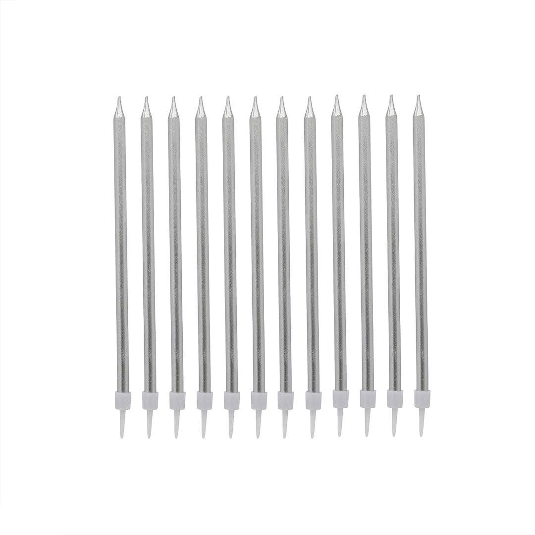 X12 SILVER TALL SKINNY WAX CANDLES