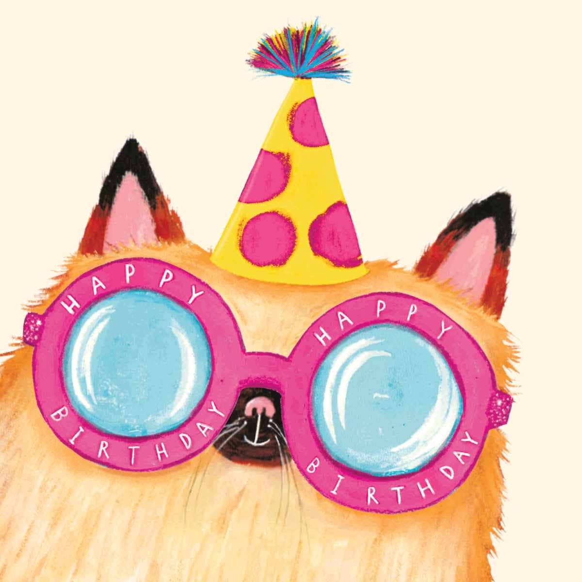 Happy Birthday Funny Cat Sunglasses Greeting Card | Cat Card - Winterberries