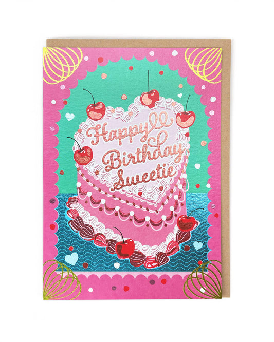 Happy Birthday Sweetie Card - Winterberries