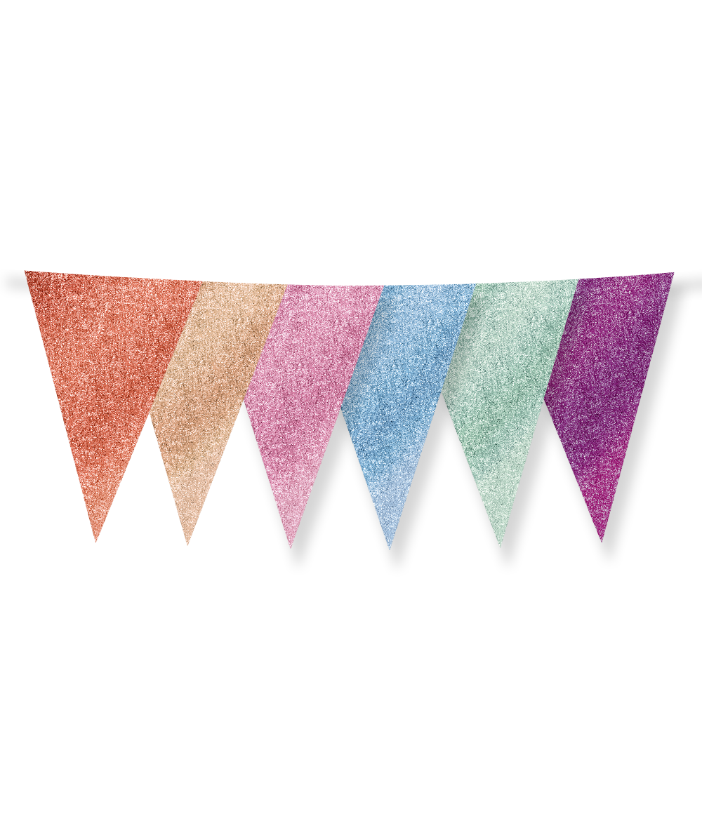 GLITTER PAPER FLAGS GARLAND - Winterberries