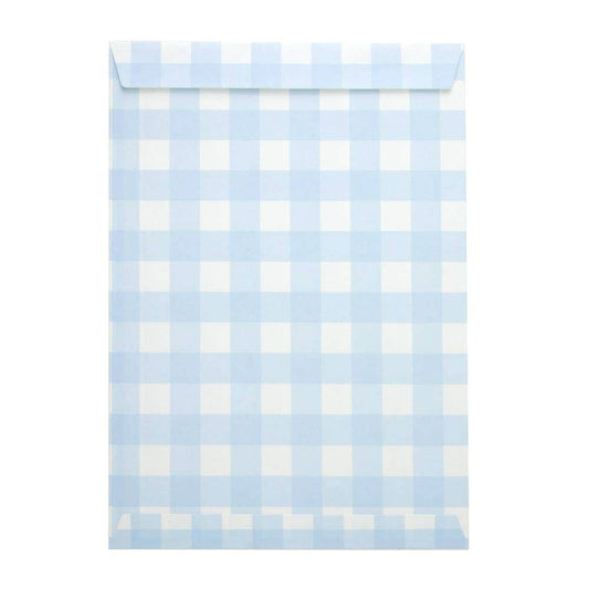 x8 BLUE GINGHAM PAPER GIFT BAGS - Winterberries