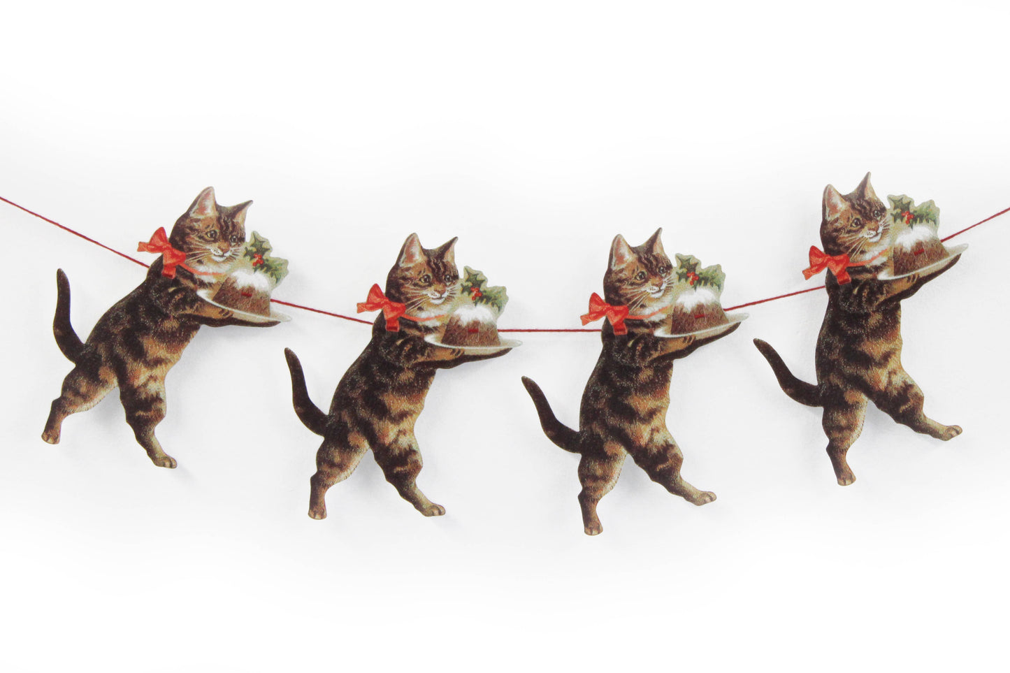 DIE-CUT CHRISTMAS CAT PAPER GARLAND - Winterberries