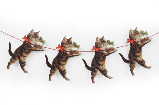DIE-CUT CHRISTMAS CAT PAPER GARLAND - Winterberries