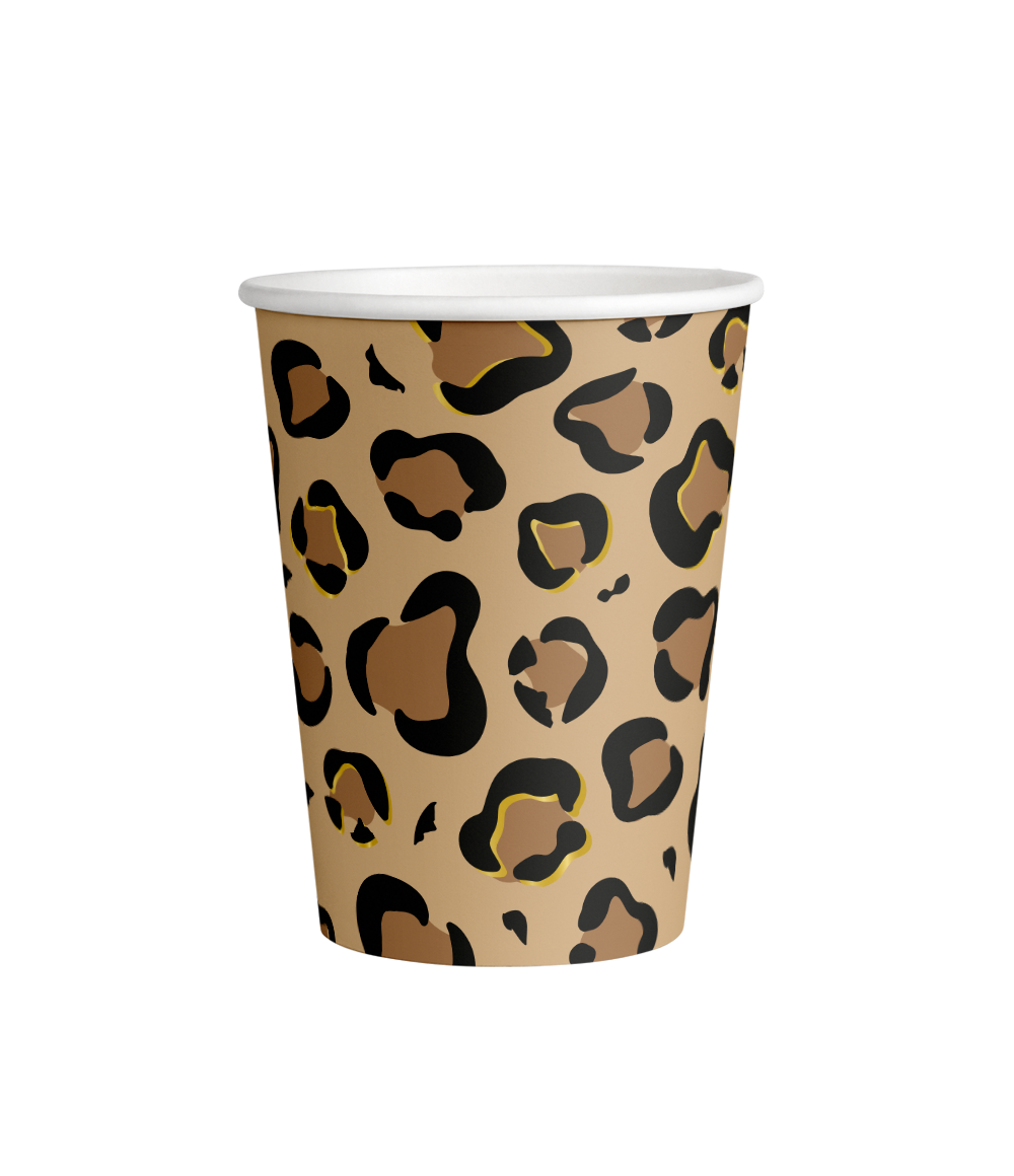 x8 LEOPARD PRINT PAPER CUPS - Winterberries