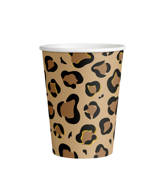 x8 LEOPARD PRINT PAPER CUPS - Winterberries