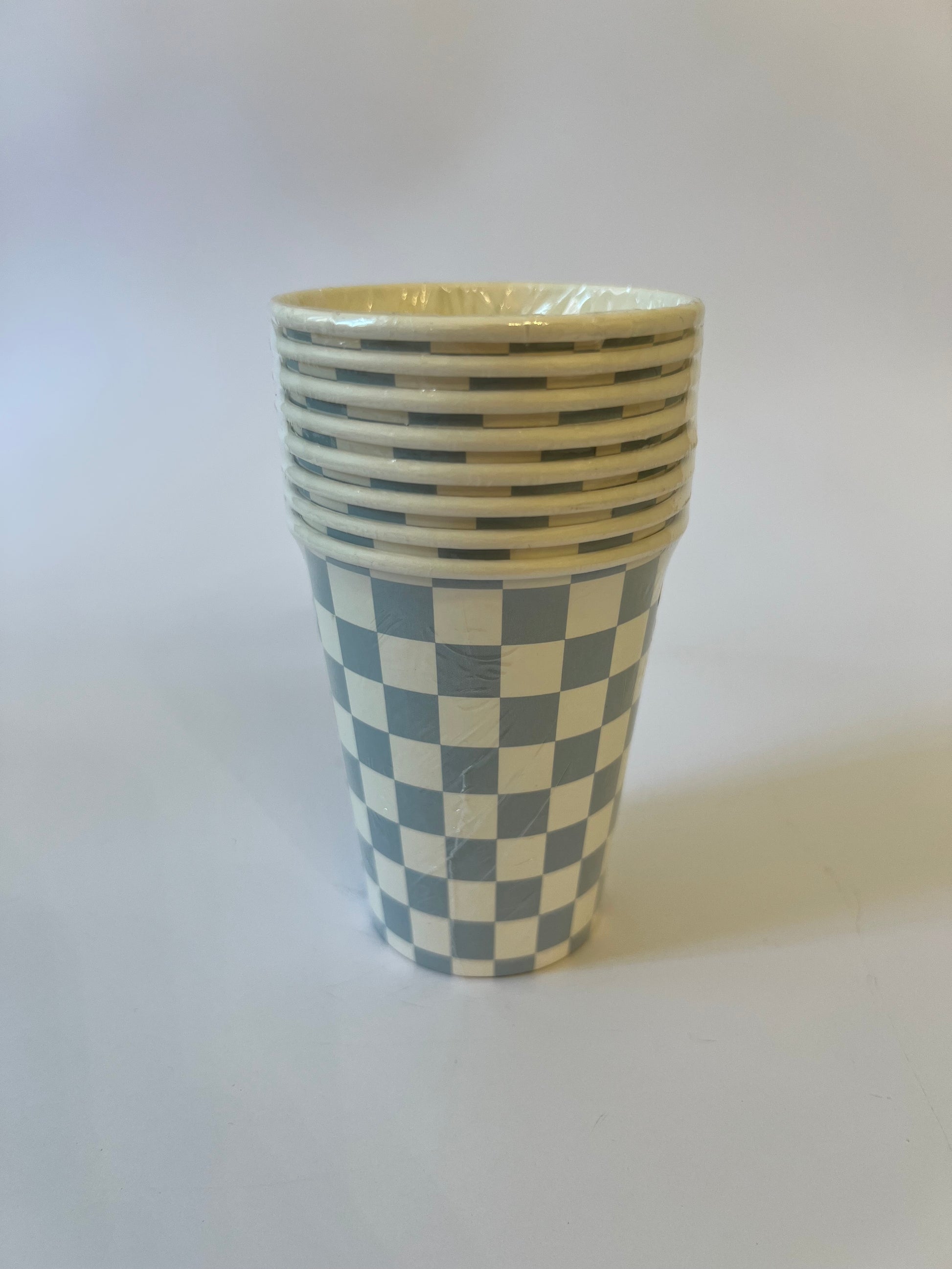 x8 Blue Checkered Cups - Winterberries
