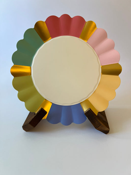 x8 MULTI-COLOURED SCALLOPED LARGE PAPER PLATES - Winterberries