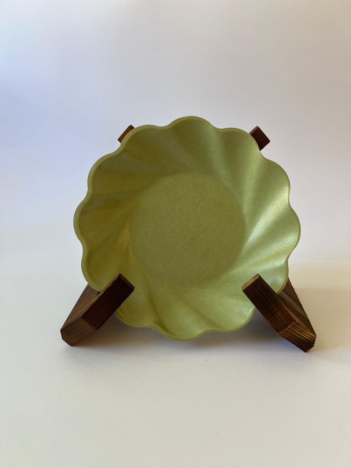 x8 SAGE WAVY SMALL BAMBOO PLATES - Winterberries