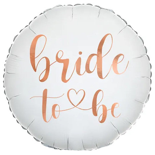18" BRIDE TO BE WHITE & ROSE GOLD FOIL BALLOON