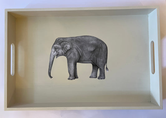 ELEPHANT LARGE WOODEN TRAY - Winterberries