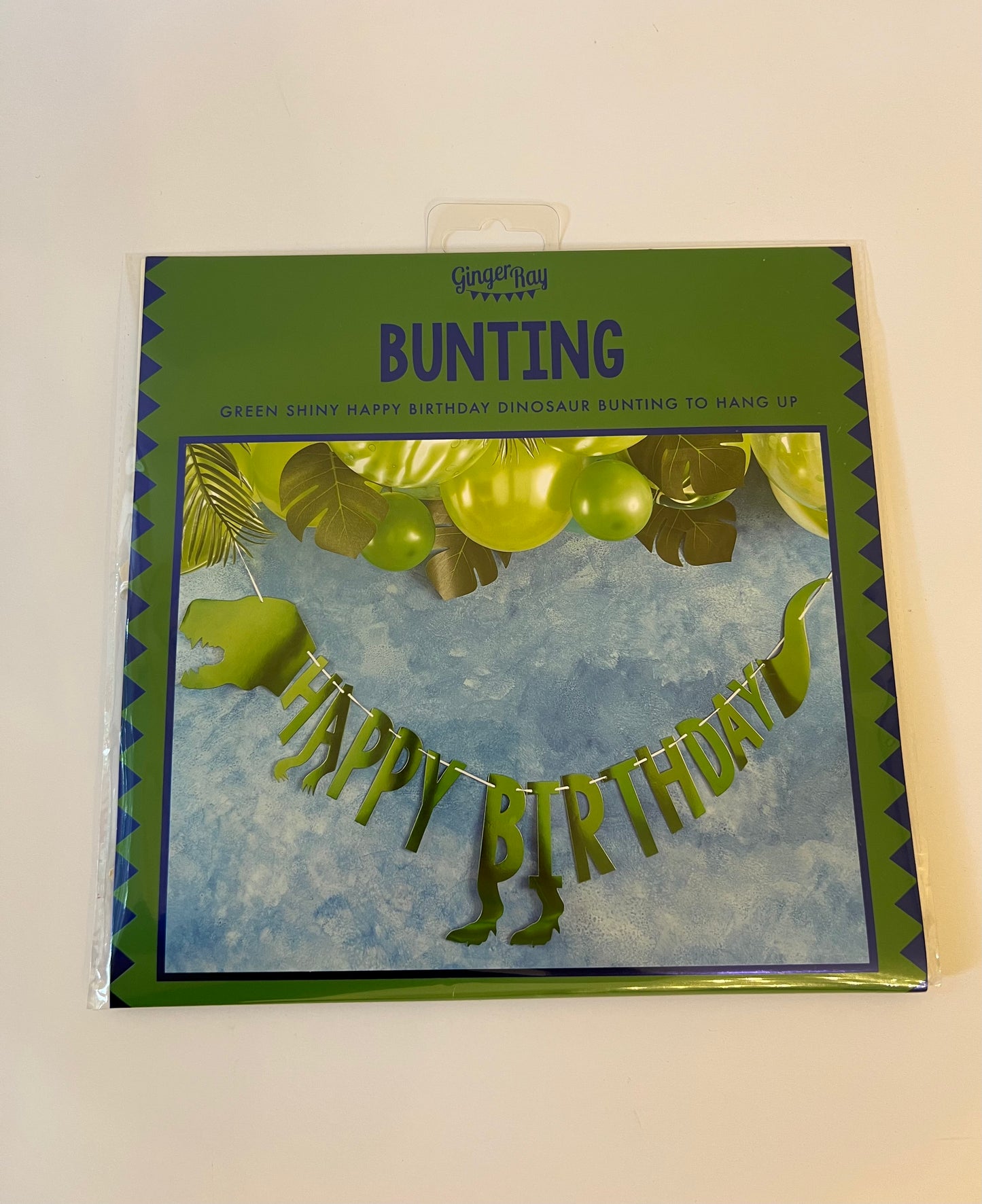HAPPY BIRTHDAY GREEN DINOSAUR-SHAPED BUNTING - Winterberries