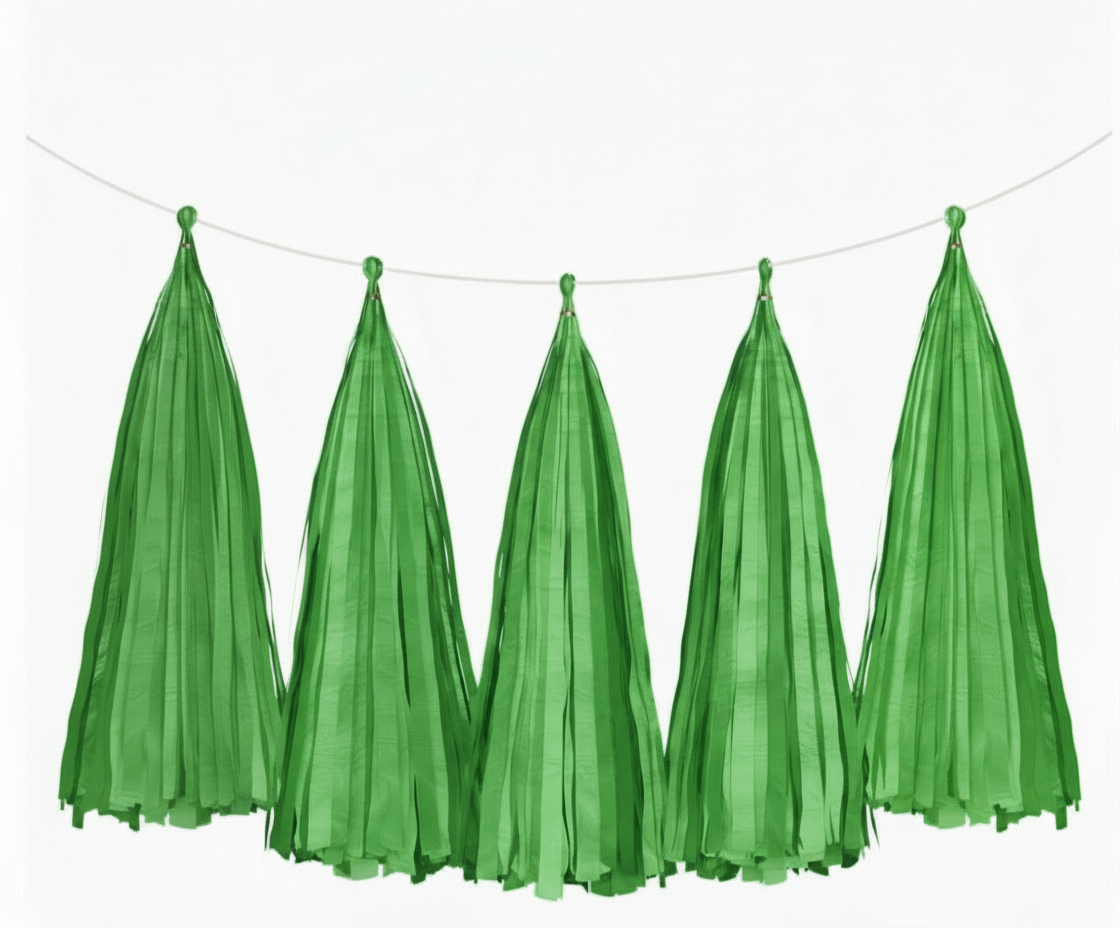 TISSUE PAPER TASSELS GARLAND - Winterberries