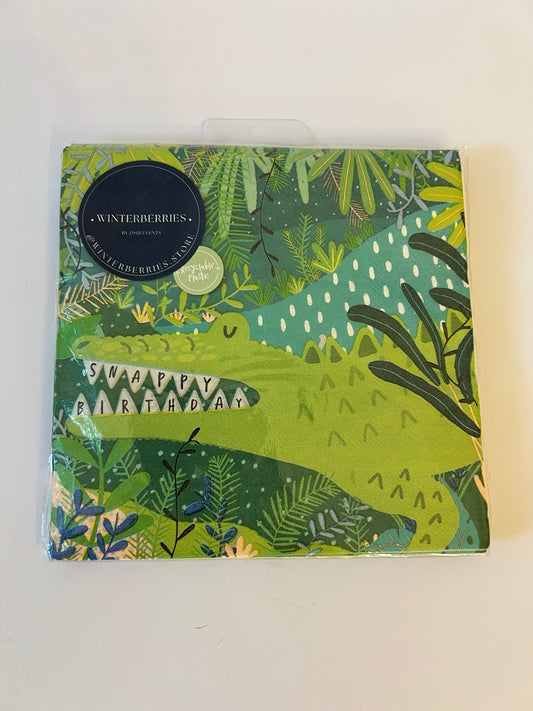 x16 CROCODILE PAPER NAPKINS - Winterberries