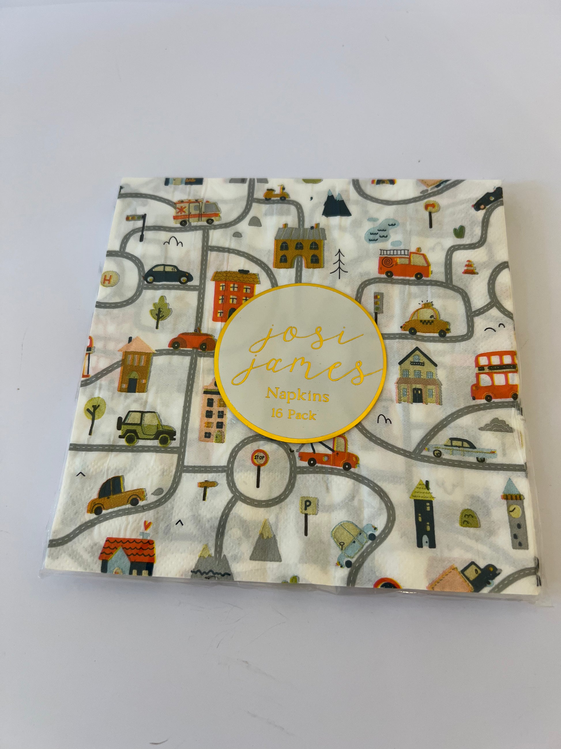 x16 CARS ON ROAD PAPER NAPKINS - Winterberries