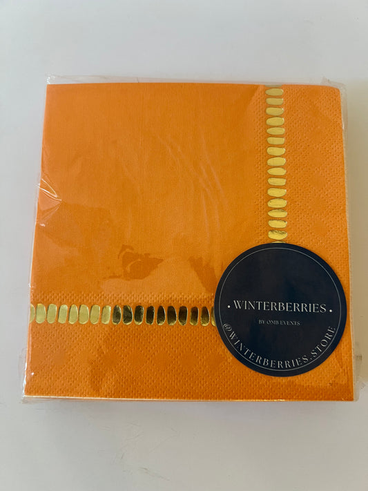 x25 CORAL COCKTAIL PAPER NAPKINS - Winterberries