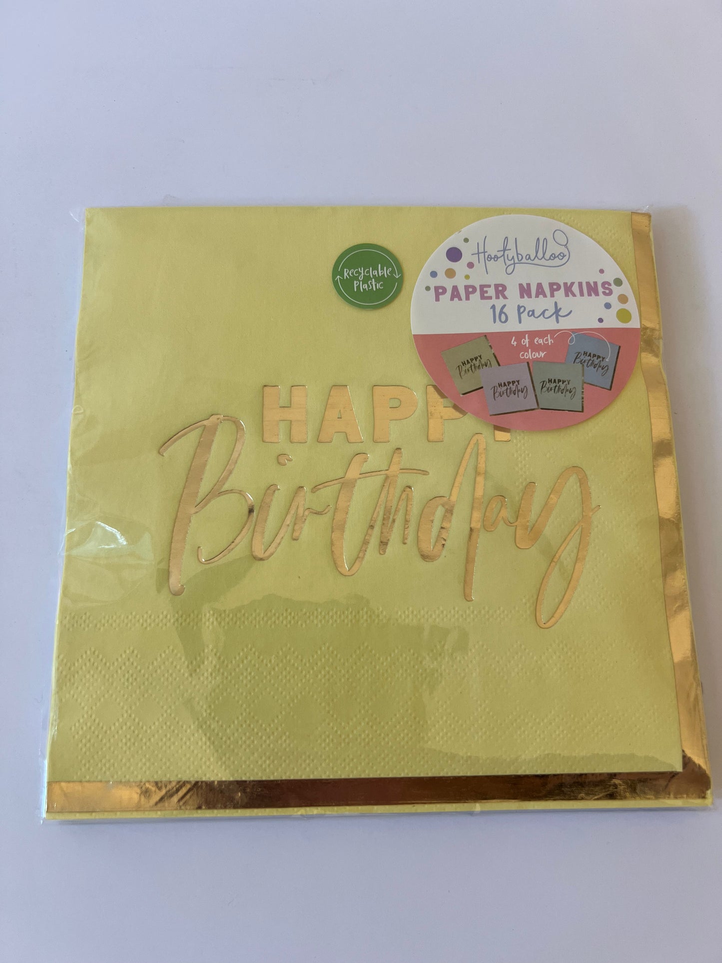 x16 PASTEL 'HAPPY BIRTHDAY' PAPER NAPKINS - Winterberries
