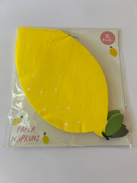 x16 LEMON SHAPED PAPER NAPKINS - Winterberries