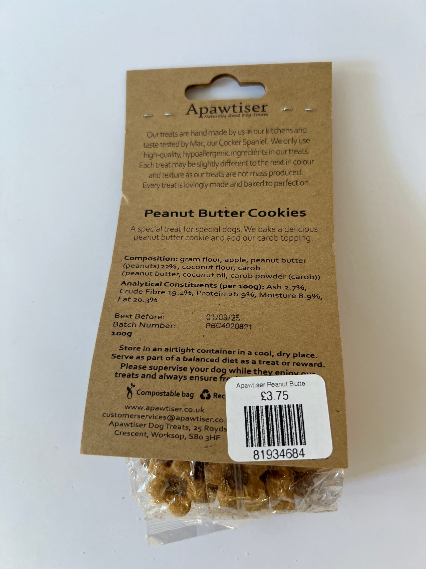 Apawtiser Peanut Butter Cookies 100g - Winterberries