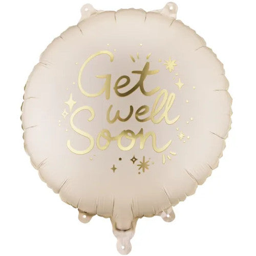 18" GET WELL SOON BEIGE FOIL BALLOON