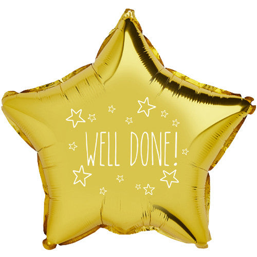 20" Gold Star 'Well Done' Balloon