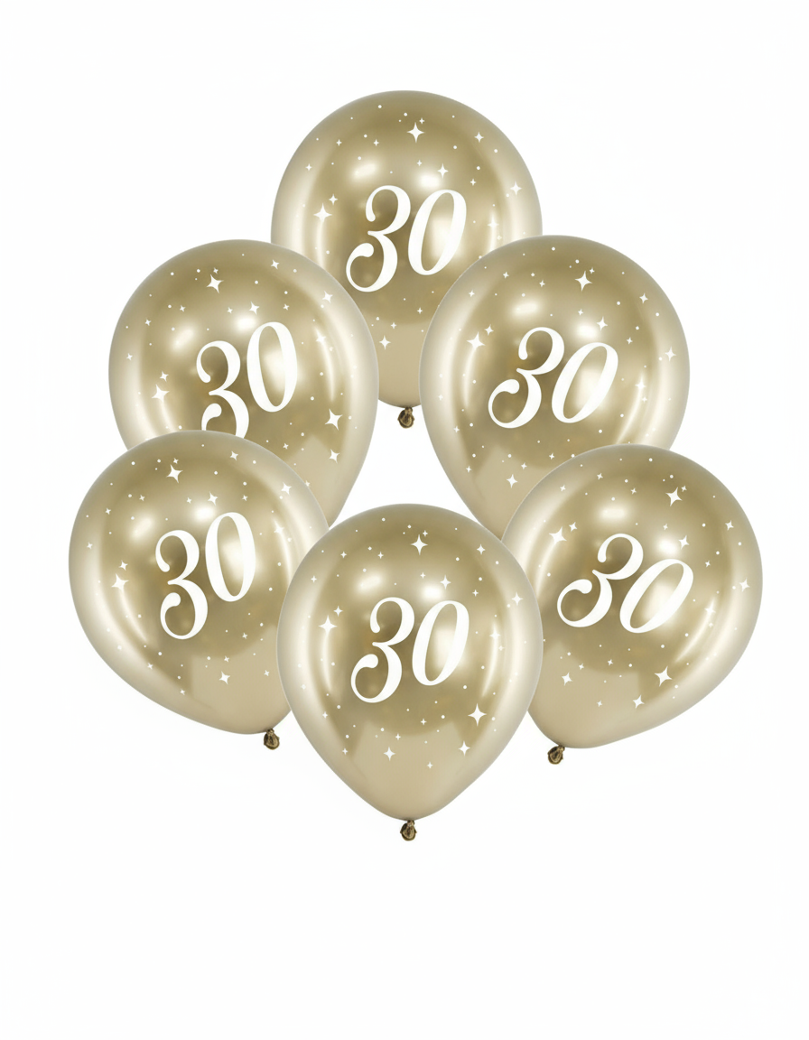 12" CHAMPAGNE GOLD AGE ASSORTED LATEX BALLOONS BOUQUET