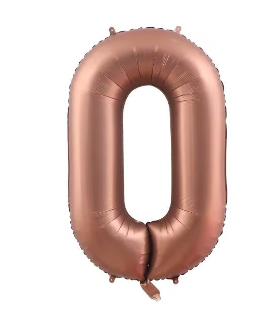 40" TOASTY BROWN NUMBER '0' DEFLATED FOIL BALLOON