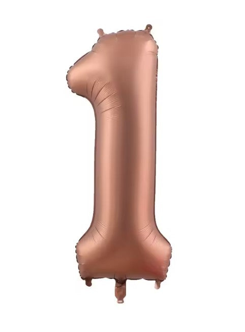 40" TOASTY BROWN NUMBER '1' DEFLATED FOIL BALLOON
