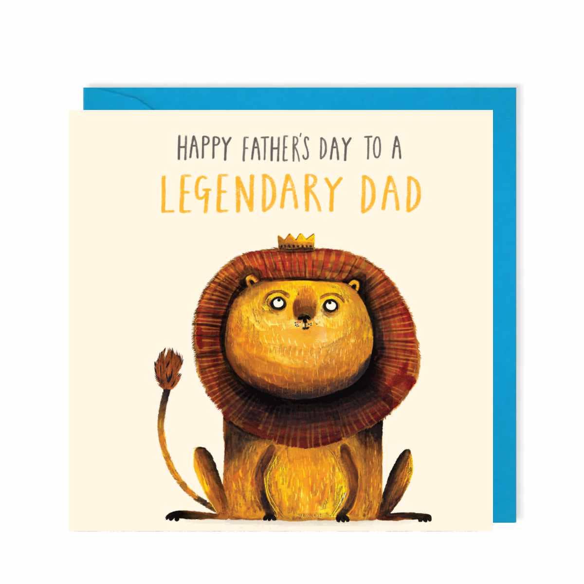 Father's Day Legendary Lion Card | Cute Lion Greeting Card - Winterberries