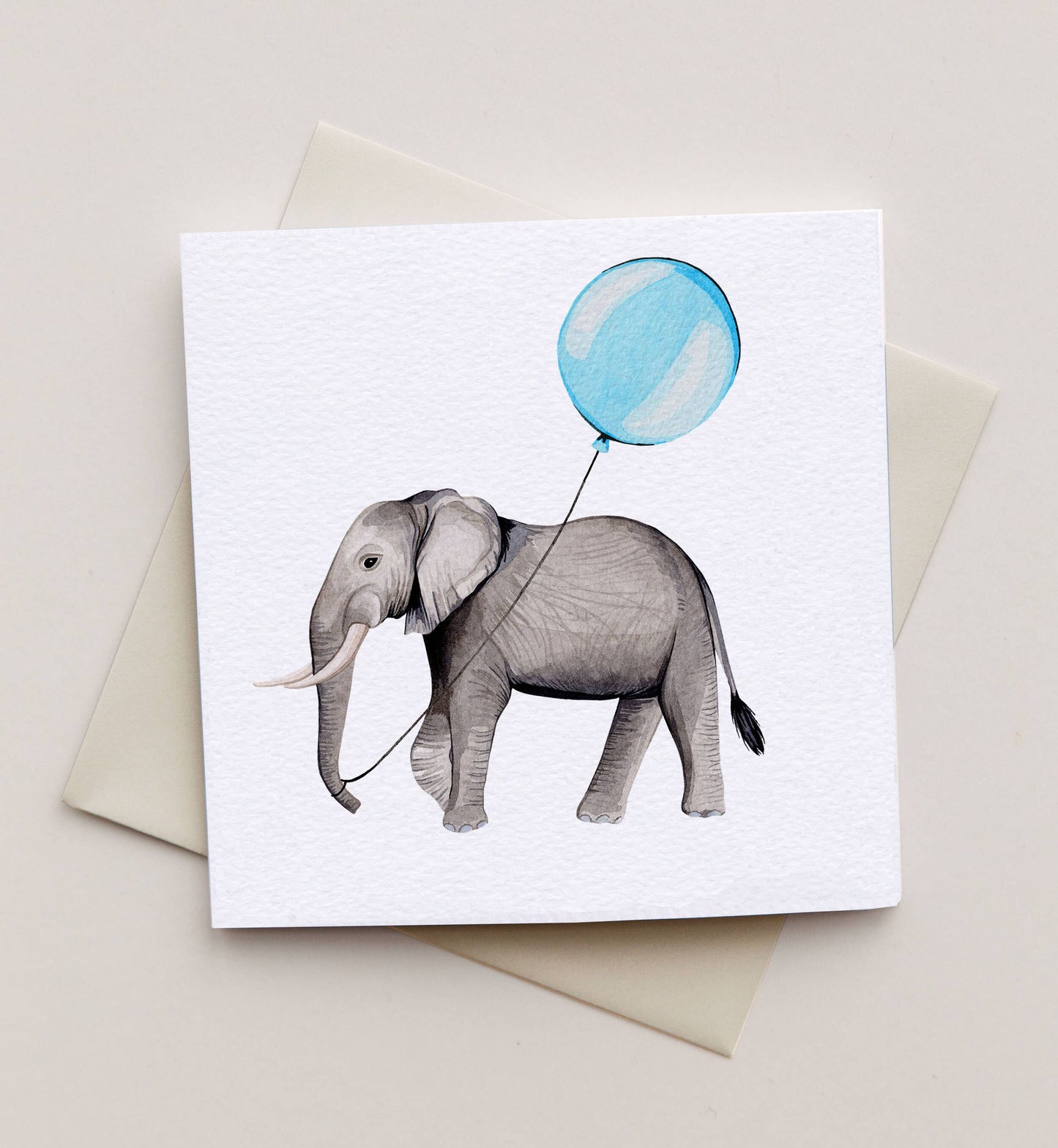 New Baby Elephant Watercolour Concertina Greetings Card - Winterberries