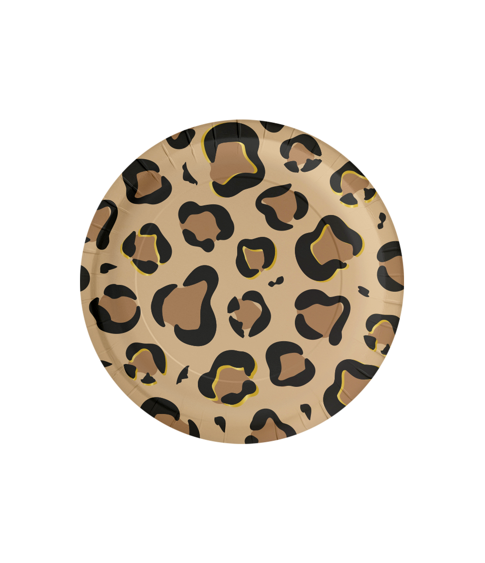 x8 LEOPARD PRINT PAPER PLATES - Winterberries